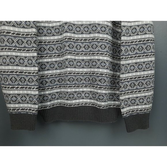 NWT Crown & Ivy Mens Fair Isle Crew Pullover Sweater XXL Gray - Picture 4 of 10